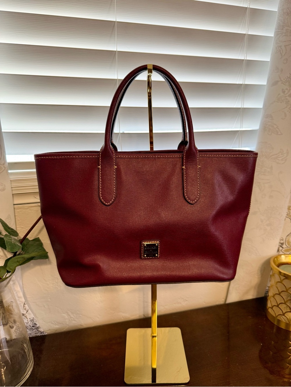 Dooney & Bourke Burgundy Leather Tote